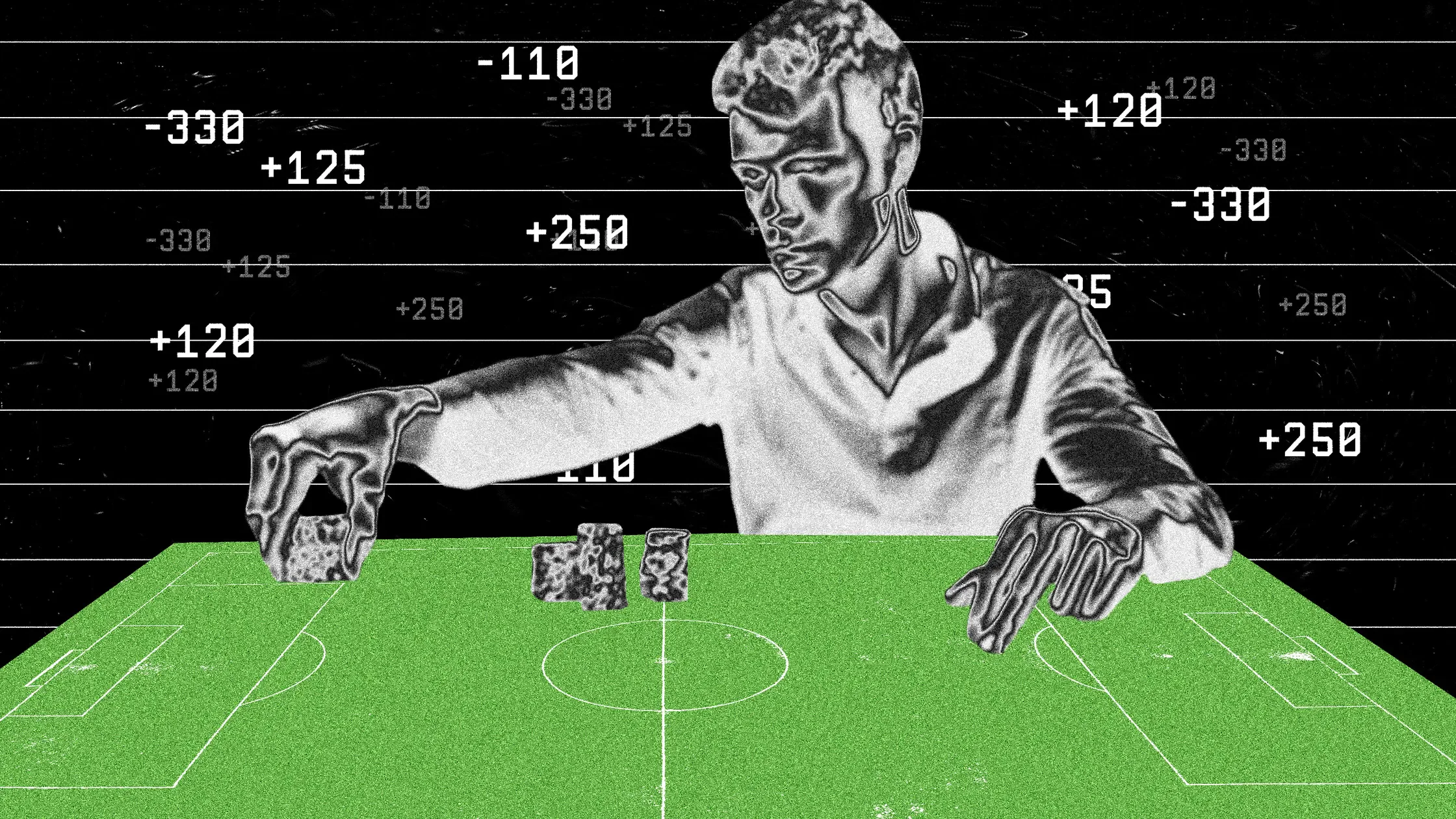 WIRED illustration for its reporting on AI agents and sports betting